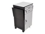 Luxor 4-Shelf Wood Mobile File Cart with Lockable Wheels, Black/Gray (WPSDD3)