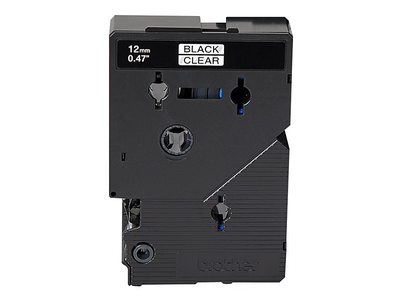 Brother P-touch TC-10 Laminated Label Maker Tape, 1/2" x 25-2/10', Black on Clear, 2/Pack (TC-10)