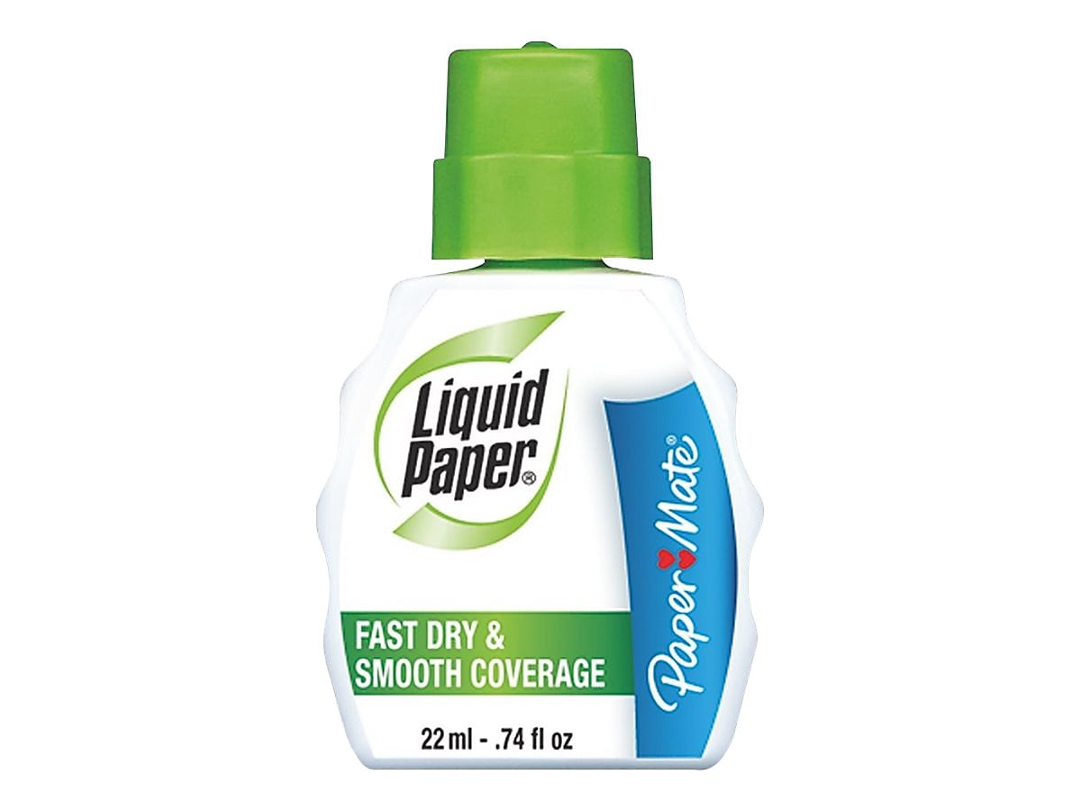 Paper Mate Liquid Paper Correction Fluid, 22ml., White, 12/Pack (56401)