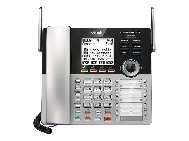 VTech Small Business System 4-Line Phone with Digital Answering, Silver/Black (CM18445)