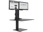 Victor Technology High Rise™ Manual Dual Monitor Standing Desk, 28" W, Laminate Wood (DC350)