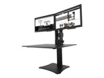 Victor Technology High Rise™ Manual Dual Monitor Standing Desk, 28" W, Laminate Wood (DC350)