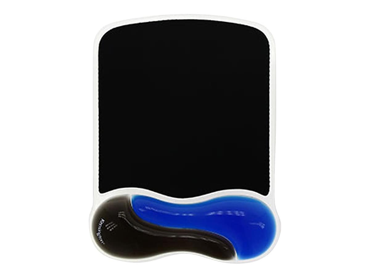 Kensington Duo Gel Mouse Pad/Wrist Rest Combo, Black/Blue (62401)