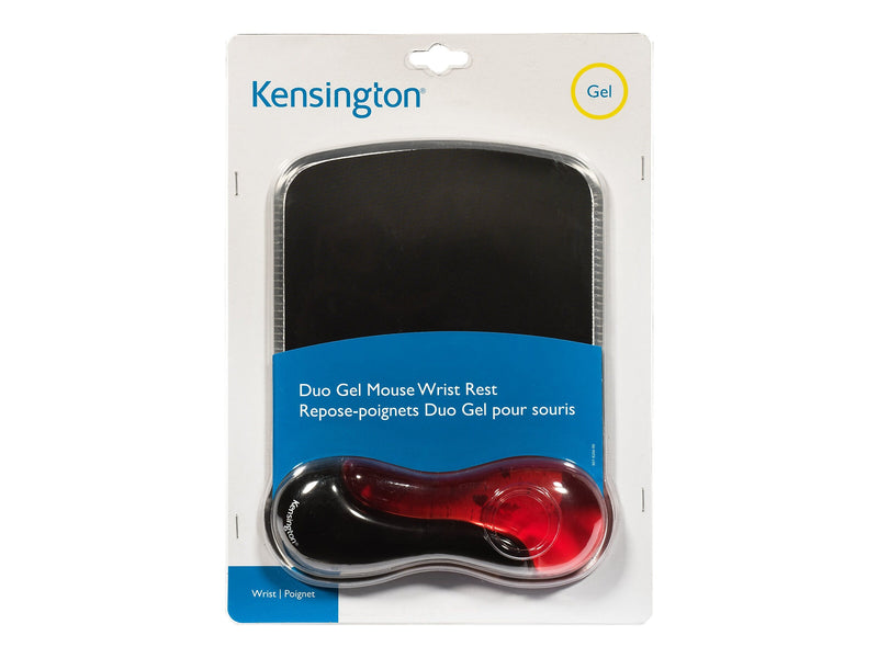 Kensington Duo Gel Mouse Pad/Wrist Rest Combo, Black/Red (62402)