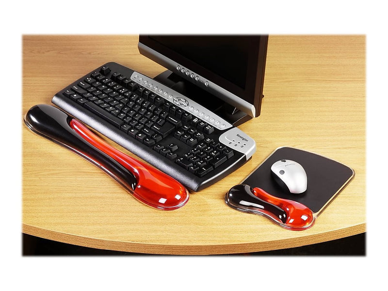 Kensington Duo Gel Mouse Pad/Wrist Rest Combo, Black/Red (62402)