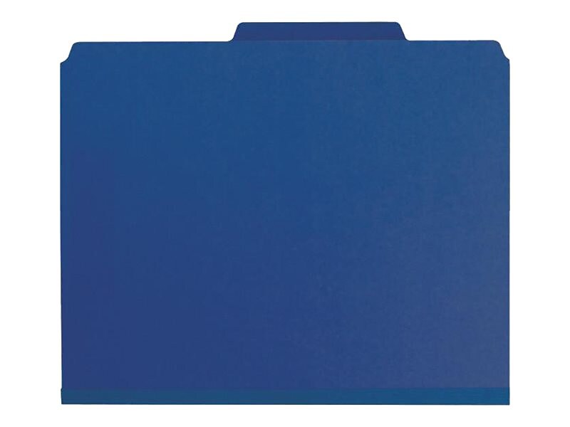 Smead Pressboard Classification Folders, Letter Size, 2 Dividers, Dark Blue, 10/Box (14077)