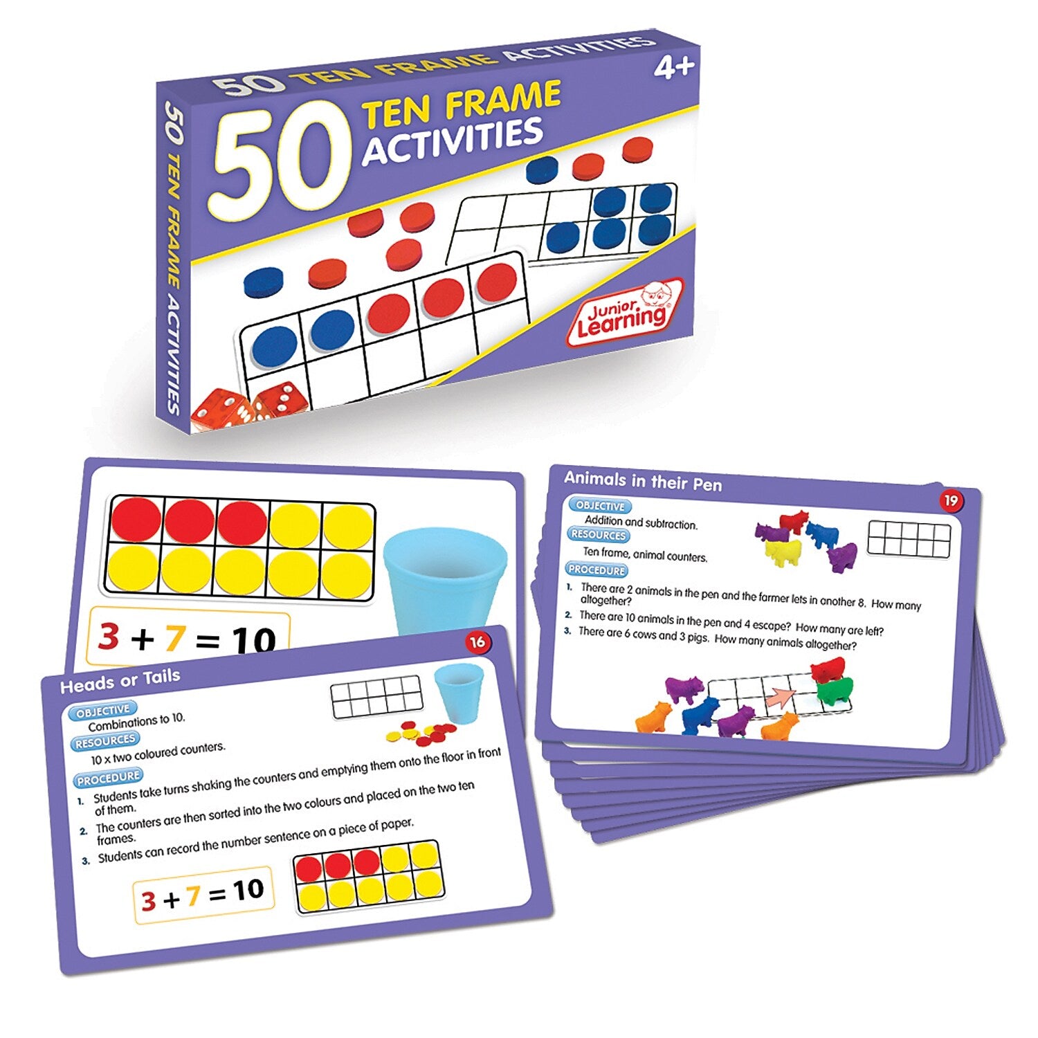 Junior Learning 50 Ten Frame Activities, Grades K-3 (JRL321)