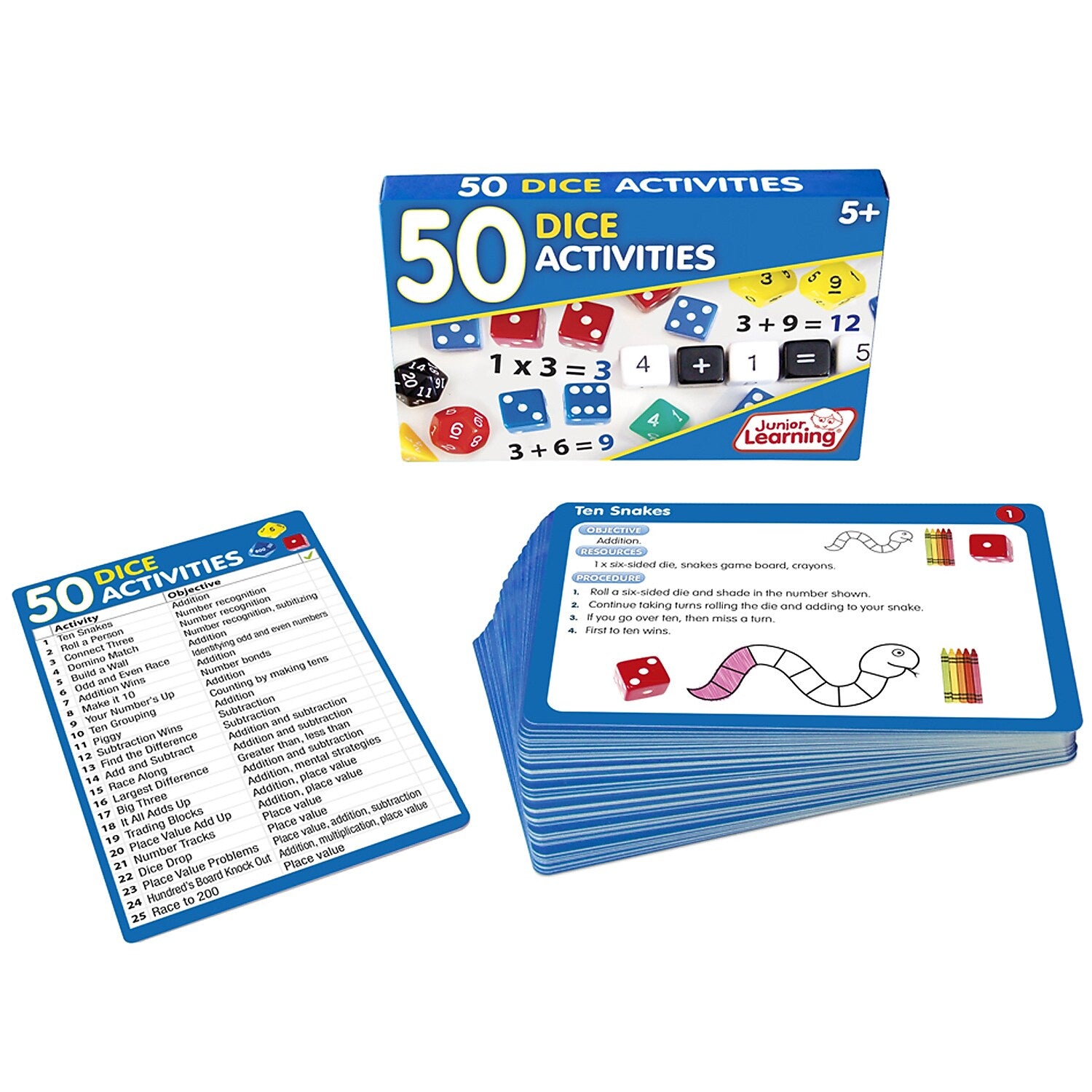 Junior Learning 50 Dice Activities, Grades 1-5 (JRL340)