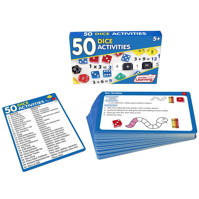 Junior Learning 50 Dice Activities, Grades 1-5 (JRL340)