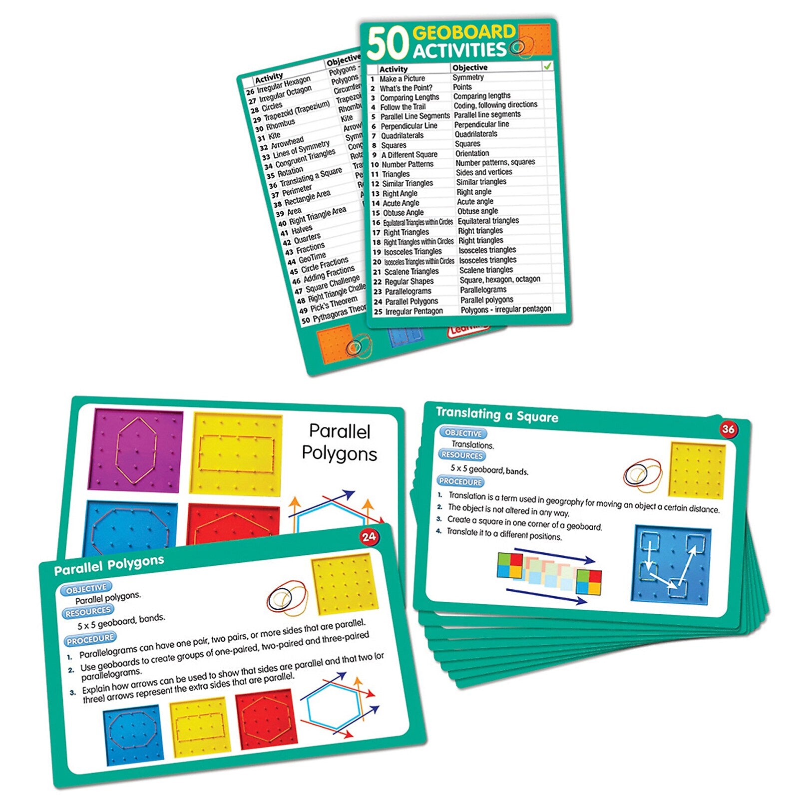 Junior Learning 50 Geoboards Activities, Grades 1-5 (JRL342)
