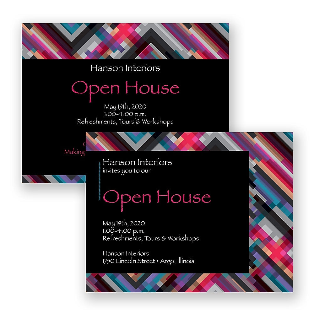 Note Card Invitation 5-1/2 Bar, Flat Card,  4/4, Includes Blank Envelopes, Qty 100