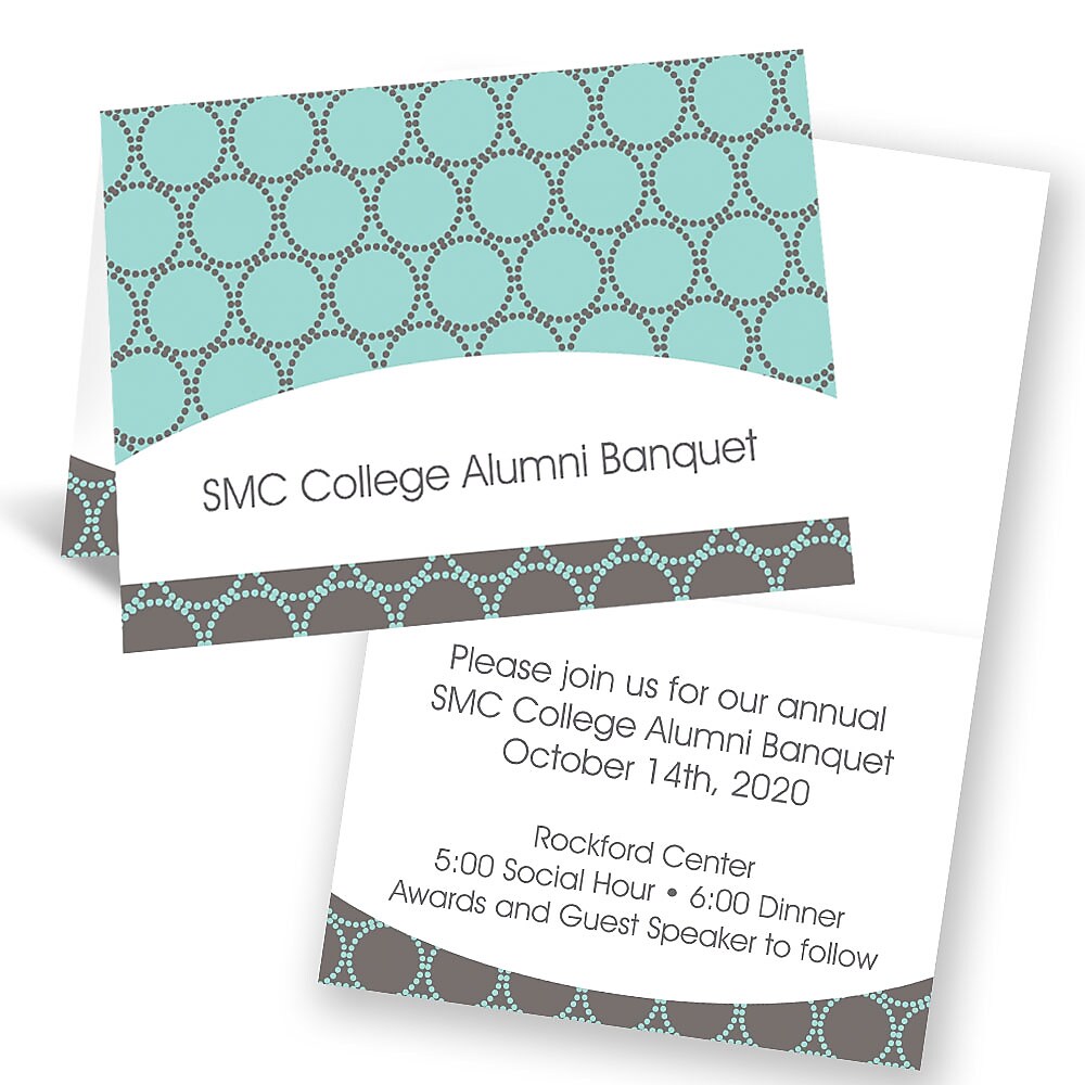 Note Card Invitation, 5-1/2 Bar Folded , 4/0, Includes Blank Envelopes, Qty 30