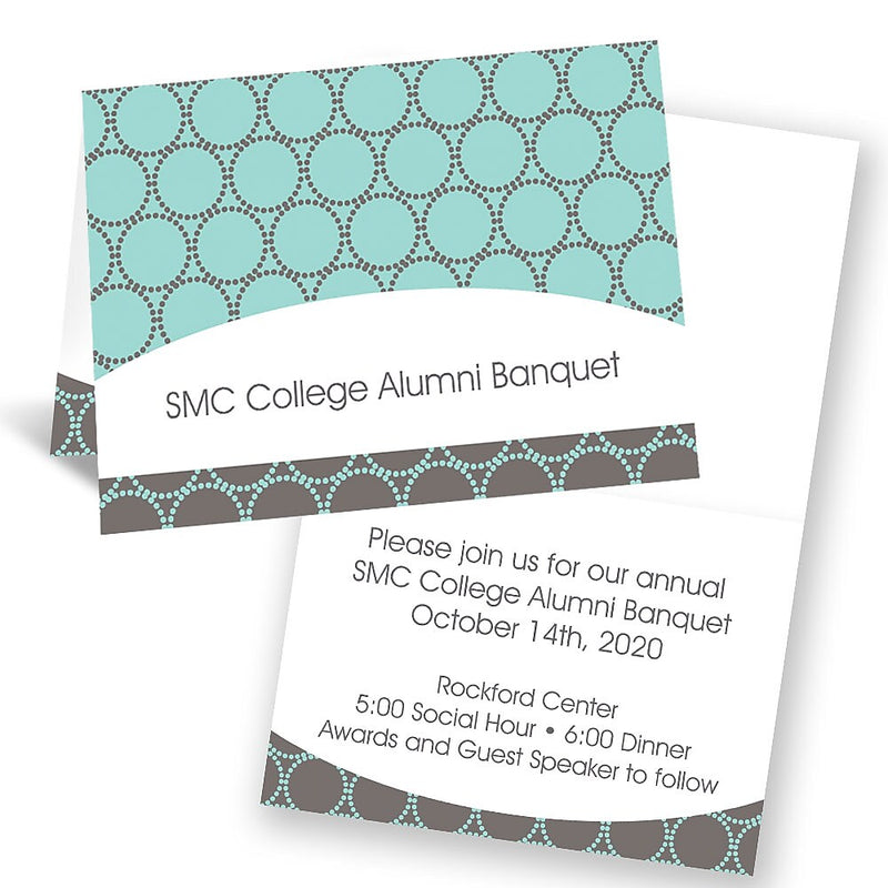 Note Card Invitation, 5-1/2 Bar Folded , 4/0, Includes Blank Envelopes, Qty 30