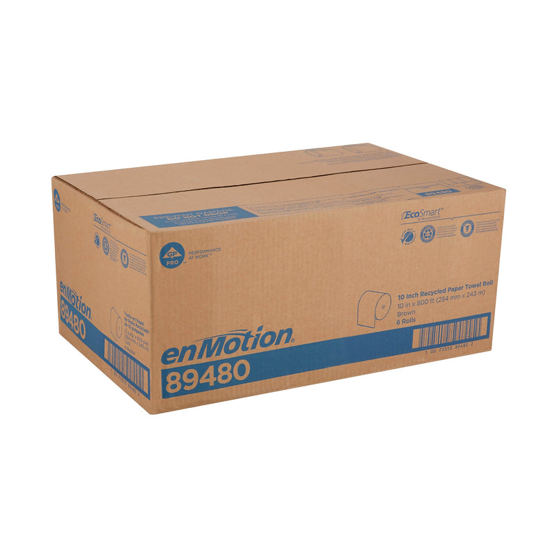 enmotion Recycled Hardwound Paper Towels, 1-ply, 800 ft./Roll, 6 Rolls/Carton (89480)