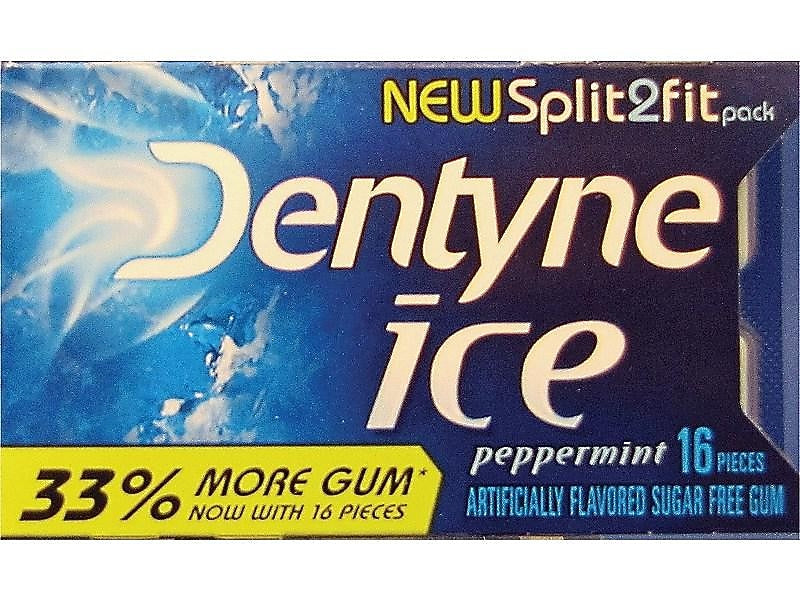 Dentyne Ice Sugar Free Peppermint Gum, 16 Pieces/Pack, 9 Packs/Box (VAM05111)