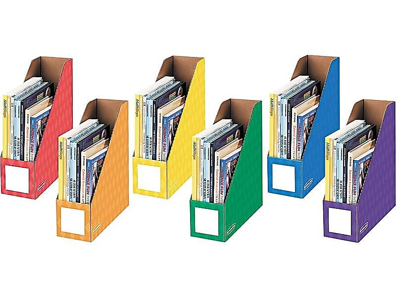 Bankers Box 12.88" x 4.25" x 11.38" Cardboard Magazine File, Assorted Colors, 6/Pack (3381901)