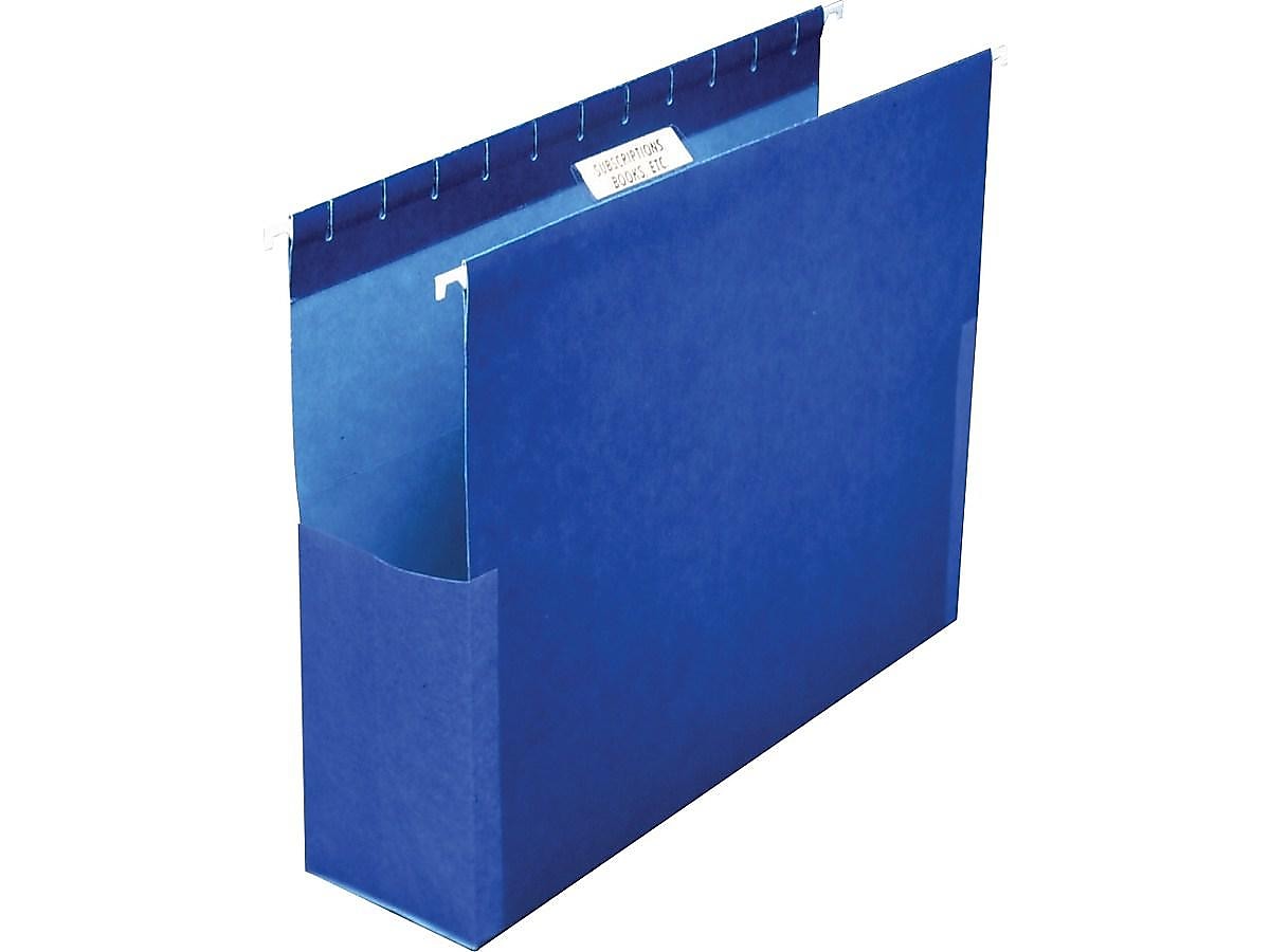Pendaflex SureHook Hanging File Folders, 2" Expansion, Legal Size, Blue, 25/Box (PFX 59302)