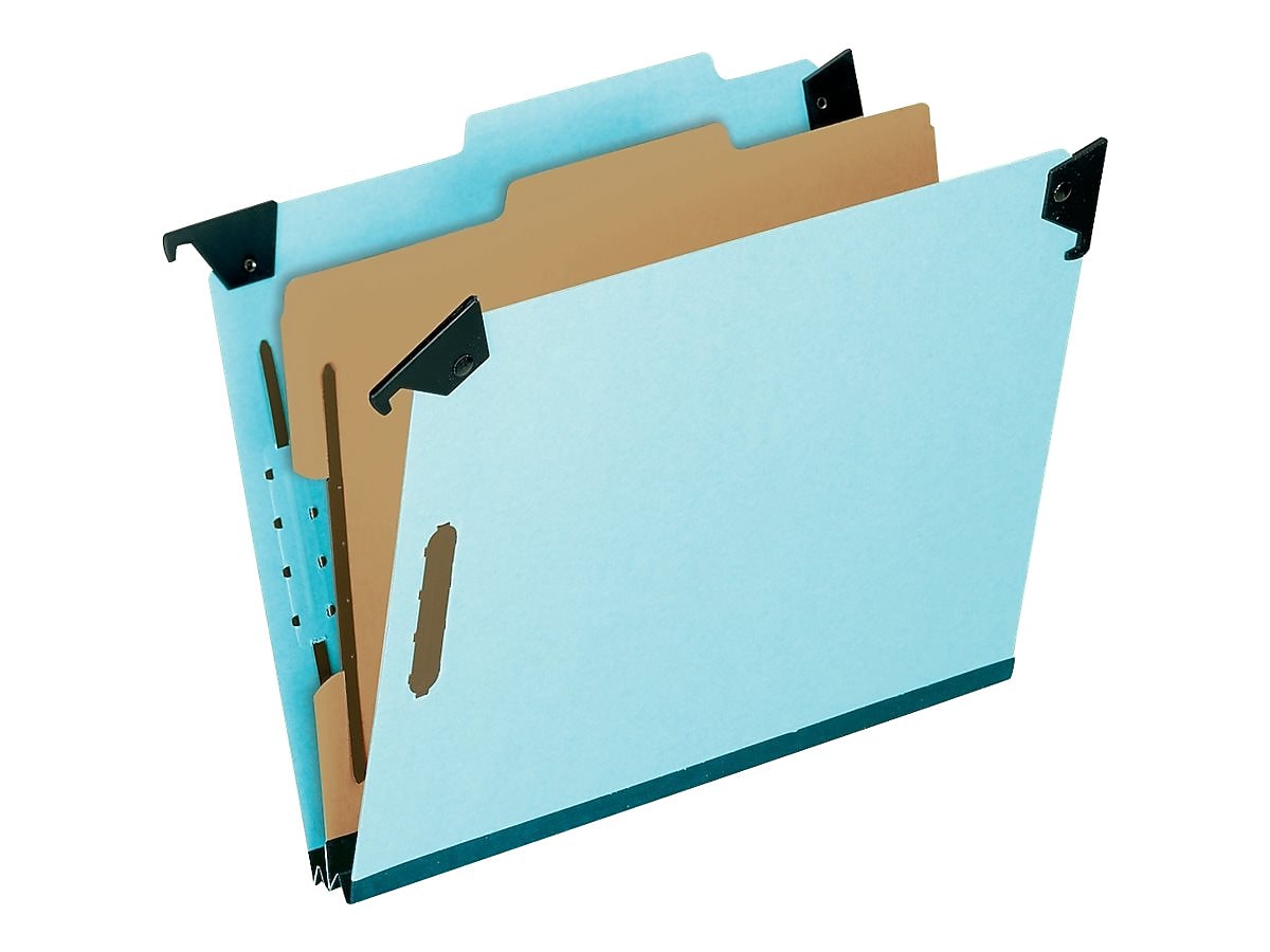 Pendaflex Classification Hanging File Folders, 1/3-Cut Tab, Letter Size, Light Blue, 10/Box (PFX 59251)