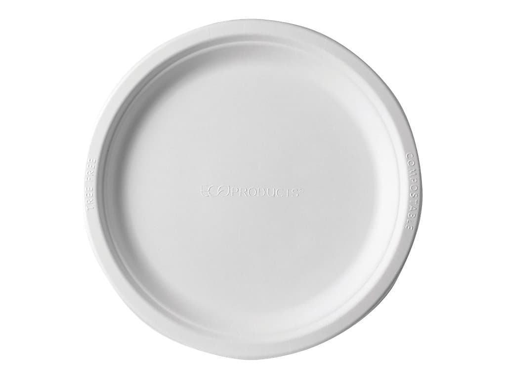 Eco-Products Vanguard Sugarcane Plate, White, 9", 500/Carton (EP-P013NFA)