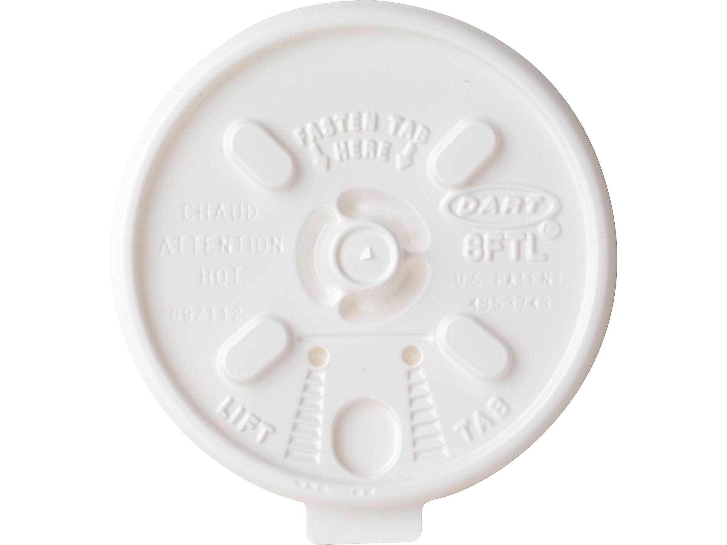 Dart Lift n' Lock Lids, White, 1000/Carton (8FTL)