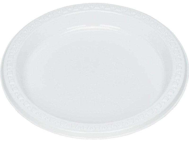 Table Mate Plastic Plates, White, 125/Pack (TBL-7644)