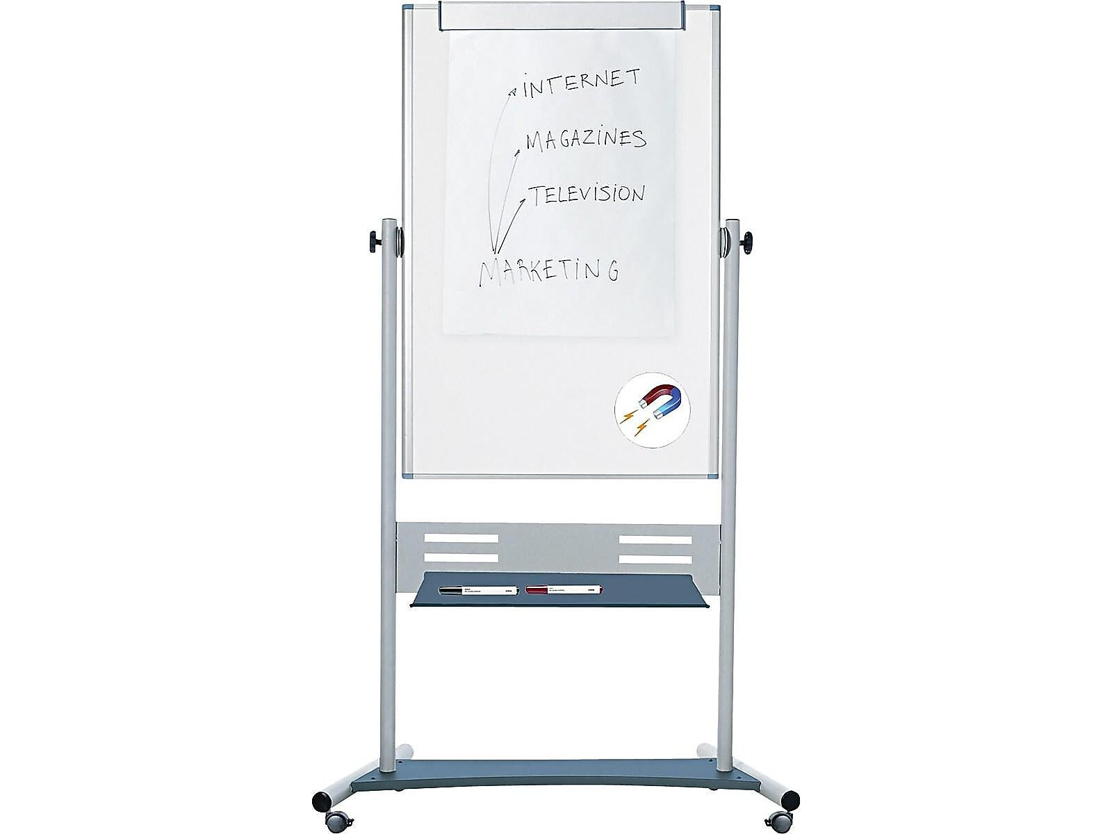 MasterVision Evolution Lacquered Steel Dry-Erase Whiteboard, Aluminum Frame, 4' x 3' (BVCQR5203)