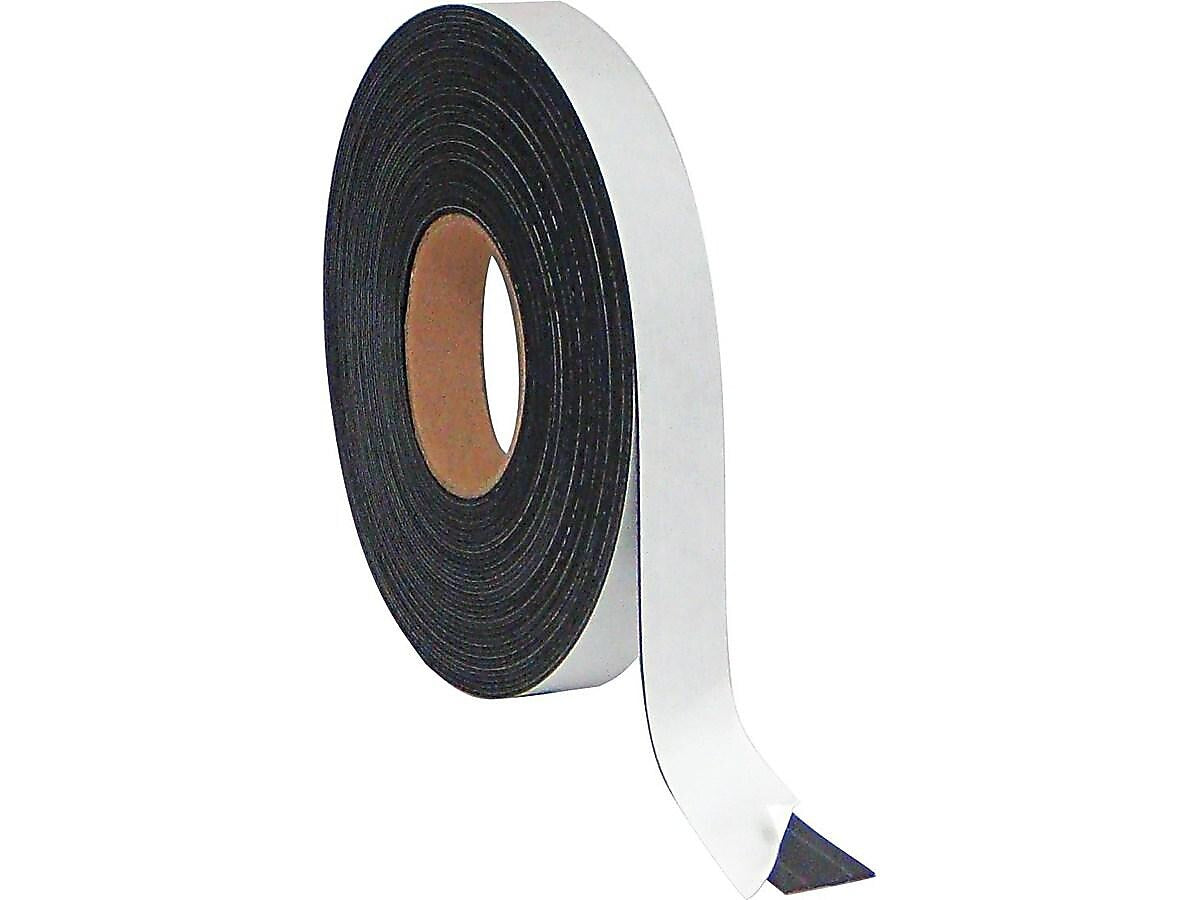 MasterVision Magnetic Self Adhesive Tape, 1"W x 600"L, Black (FM2021)