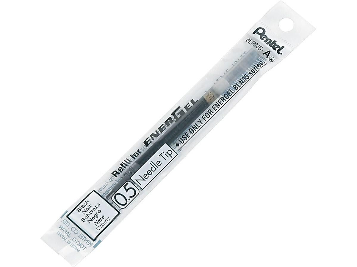 Pentel EnerGel Gel-Ink Pen Refill, Fine Tip, Black Ink, Each (LRN5-A)