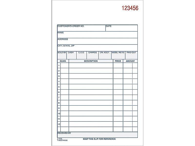 Adams 3-Part Carbonless Sales Orders, 7.19"L x 4.19"W, 50 Sets/Book (TC4705)