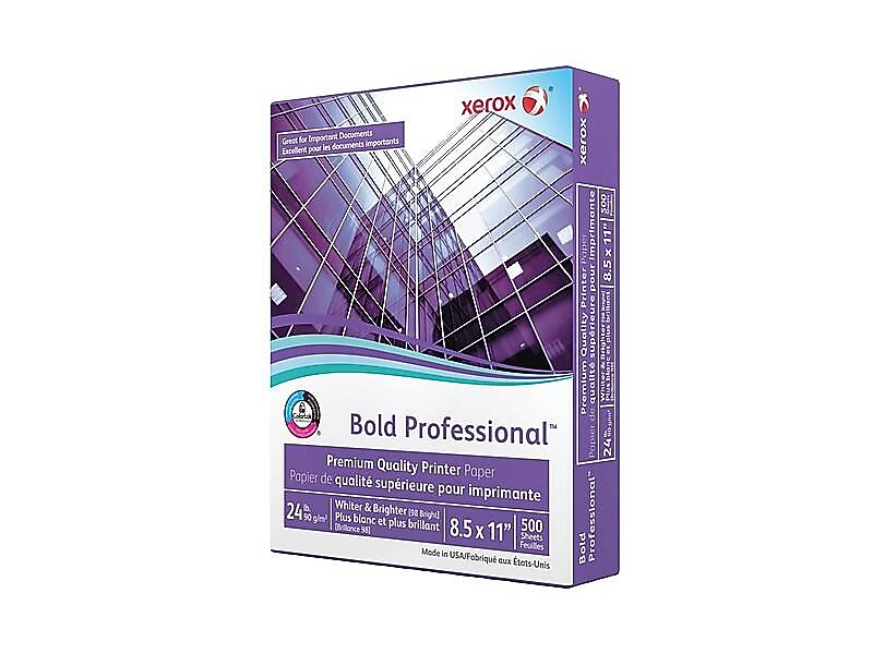Xerox Bold Professional 8.5" x 11" Bond Paper, 24 lbs., 98 Brightness, 500 Sheets/Ream, 5 Reams/Carton (3R13038)