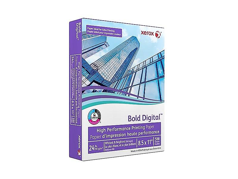 Xerox Bold Digital 8.5" x 11" Paper, 24 lbs., 98 Brightness, 500 Sheets/Ream, 10 Reams/Carton (3R11540)