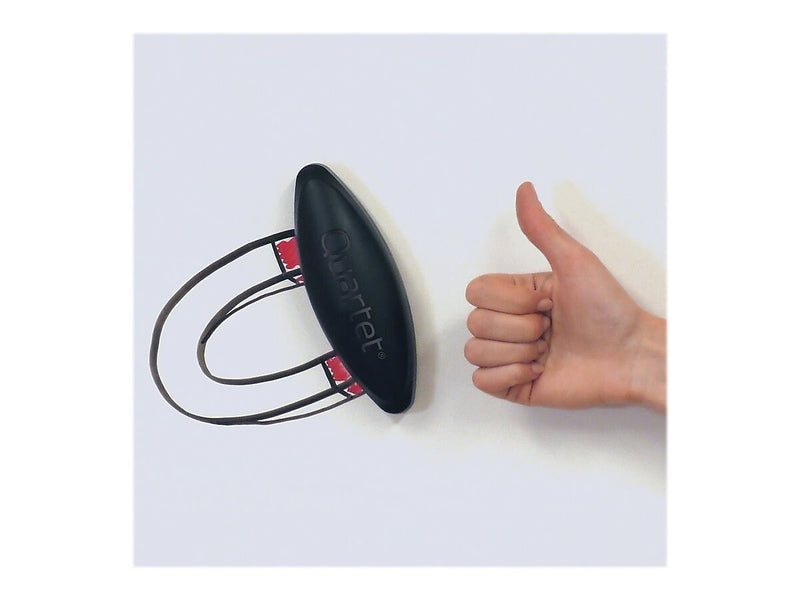 Quartet Magnetic 2-in-1 Eraser, 6 1/2" x 2" x 1 3/8", Black, 2" W x 6.50" L, Comfortable Grip, Black, Felt, Foam, 1/Each