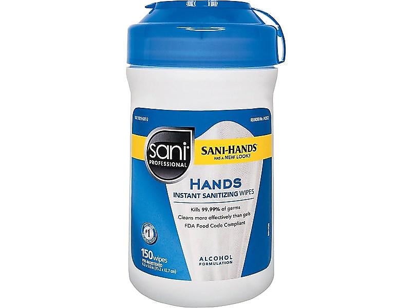 Sani Professional Hands Instant Sanitizing Wipes, 150/Pack  (P43572)