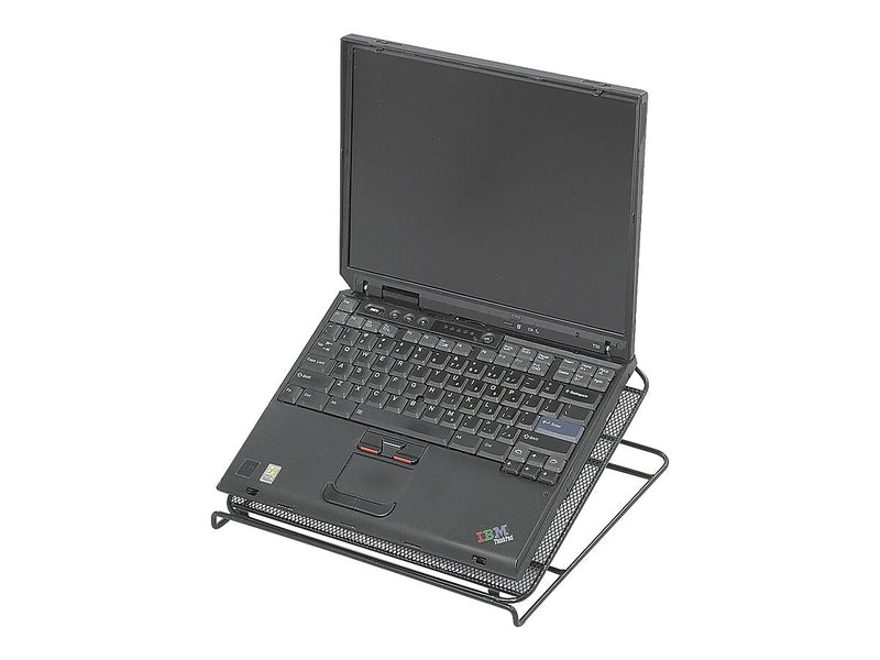 Safco Onyx 12.25" x 12.25" Steel Mesh Adjustable Laptop Stand, Black (2161BL)