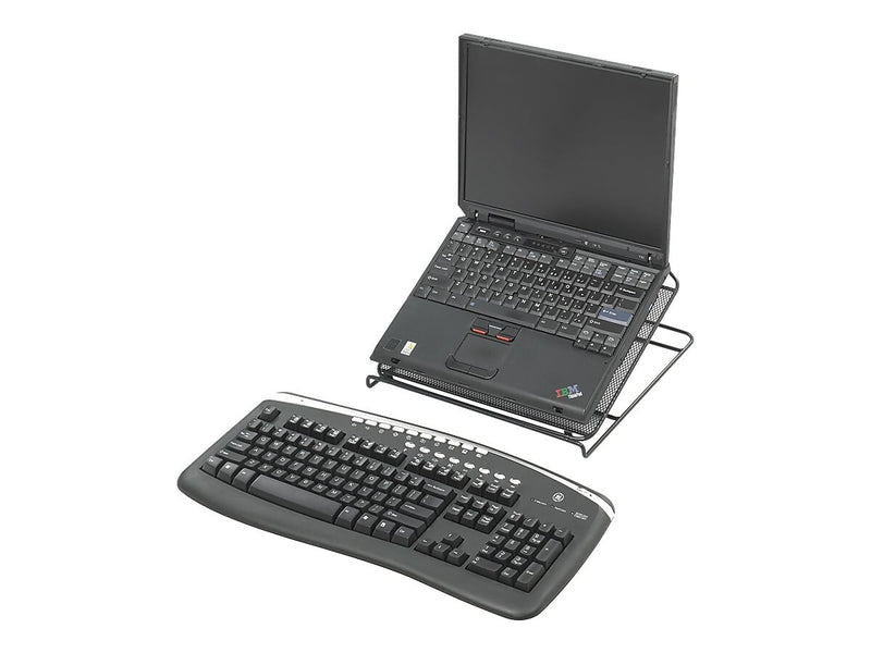 Safco Onyx 12.25" x 12.25" Steel Mesh Adjustable Laptop Stand, Black (2161BL)