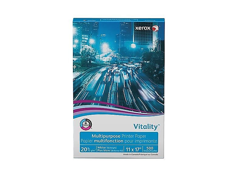 Xerox Vitality 11" x 17" Multipurpose Paper, 20 lbs., 92 Brightness, 500 Sheets/Ream (3R3761)