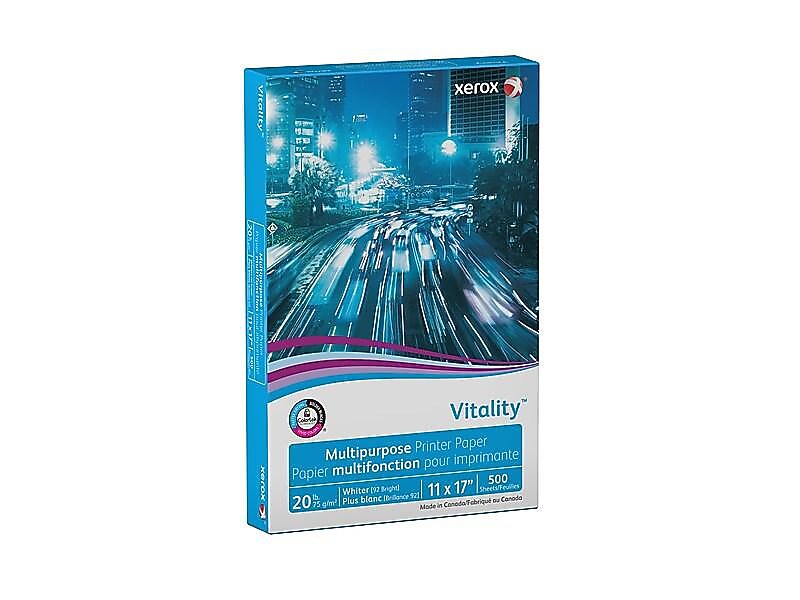 Xerox Vitality 11" x 17" Multipurpose Paper, 20 lbs., 92 Brightness, 500 Sheets/Ream (3R3761)
