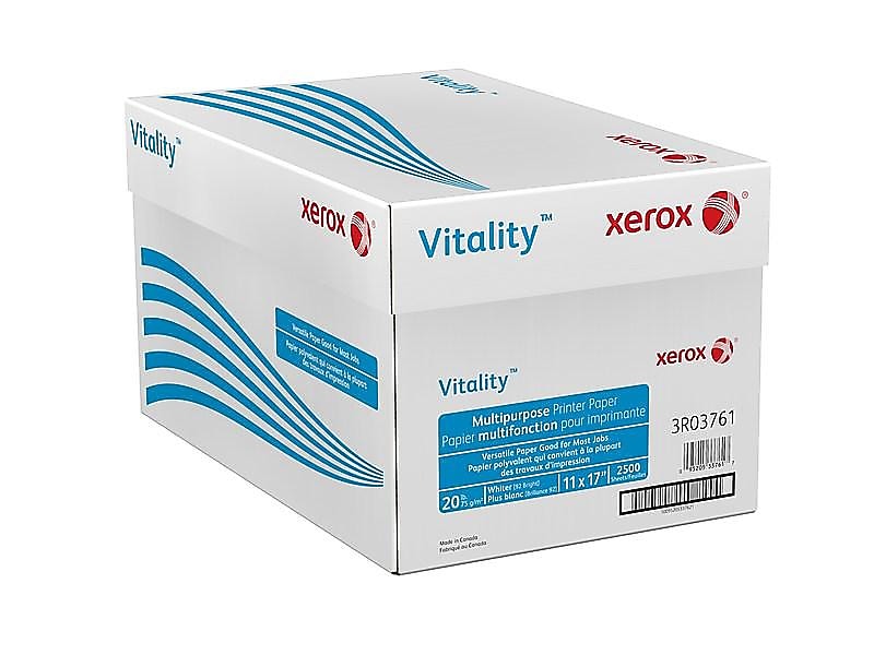 Xerox Vitality 11" x 17" Multipurpose Paper, 20 lbs., 92 Brightness, 500 Sheets/Reams, 5 Reams/Carton (3R3761)