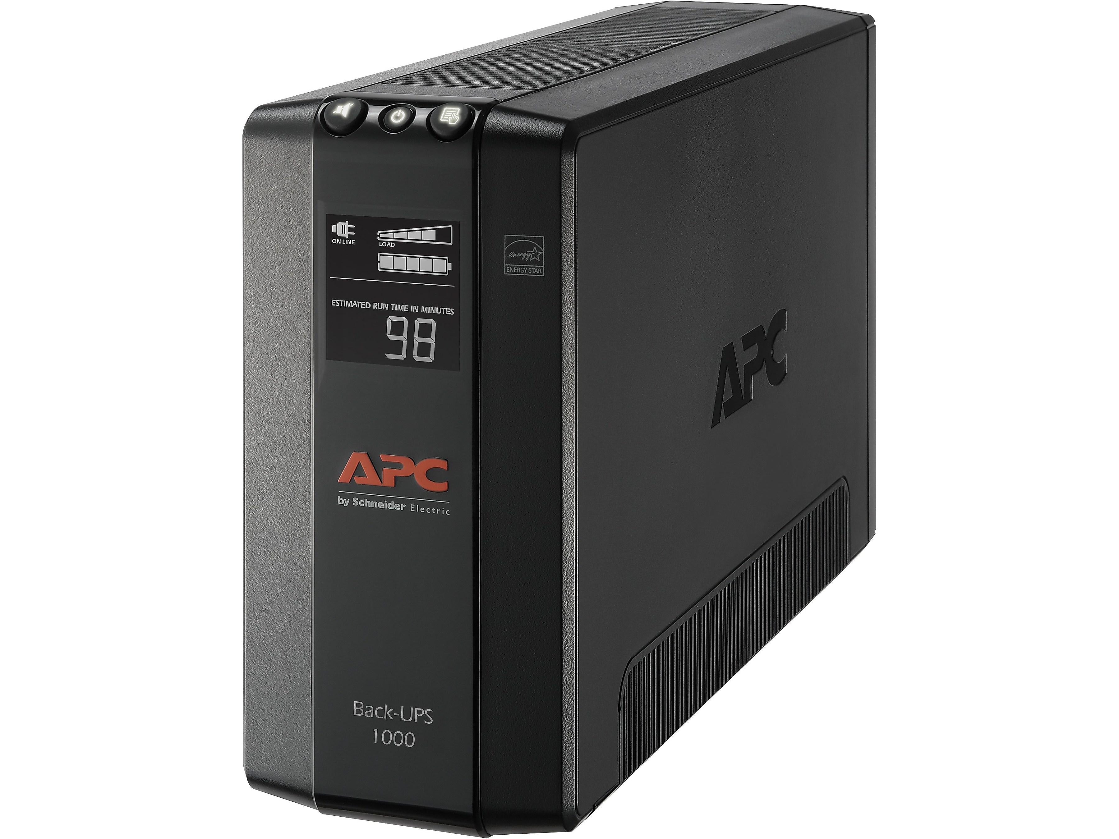 APC Back-UPS Pro Compact Tower AVR LCD 1000VA 8-Outlet UPS, Black (BX1000M)