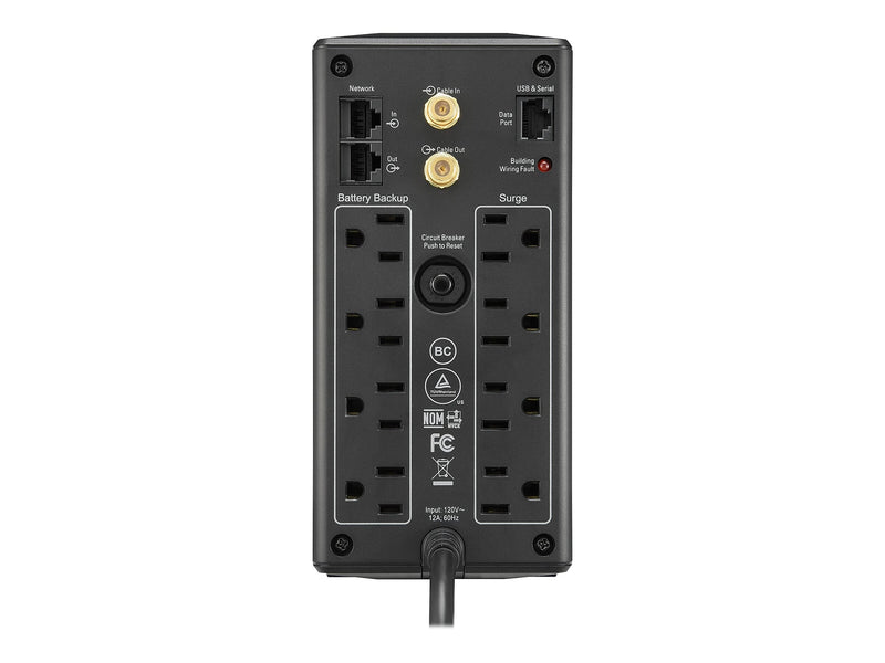 APC Back-UPS Pro Compact Tower AVR LCD 1000VA 8-Outlet UPS, Black (BX1000M)