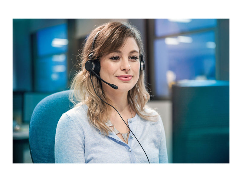 jabra Biz 2300 QD Duo Noise-Canceling Phone Headset, Over-the-Head, Black (2309-820-105)