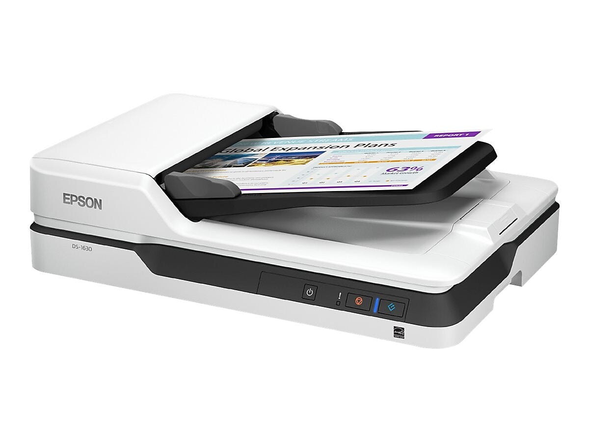Epson DS-1630 B11B239201 Desktop Scanner, Black/White