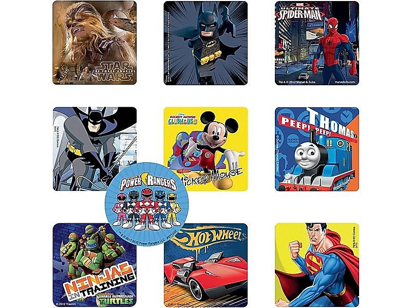 SmileMakers BOY Sticker Sampler, Assorted Designs, 1000 Total Stickers/Box (BOY)