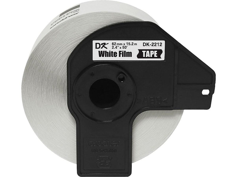 Brother DK-2212 Wide Width Continuous Film Labels, 2-4/10" x 50', Black on White (DK-2212)