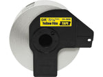 Brother DK-2606 Wide Width Continuous Film Labels, 2-4/10" x 50', Black on Yellow (DK-2606)