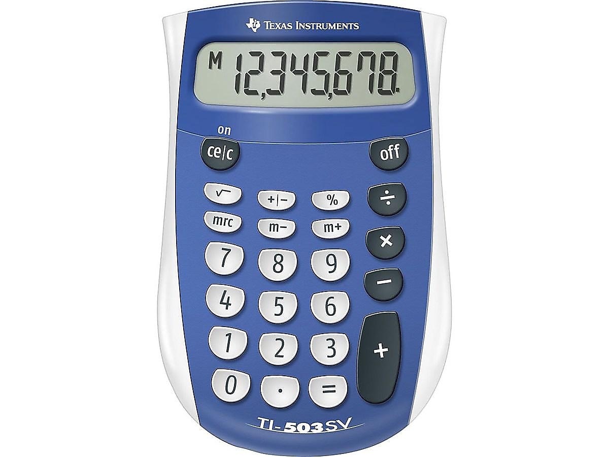 Texas Instruments TI-503SV 8-Digit Pocket Calculator, Blue