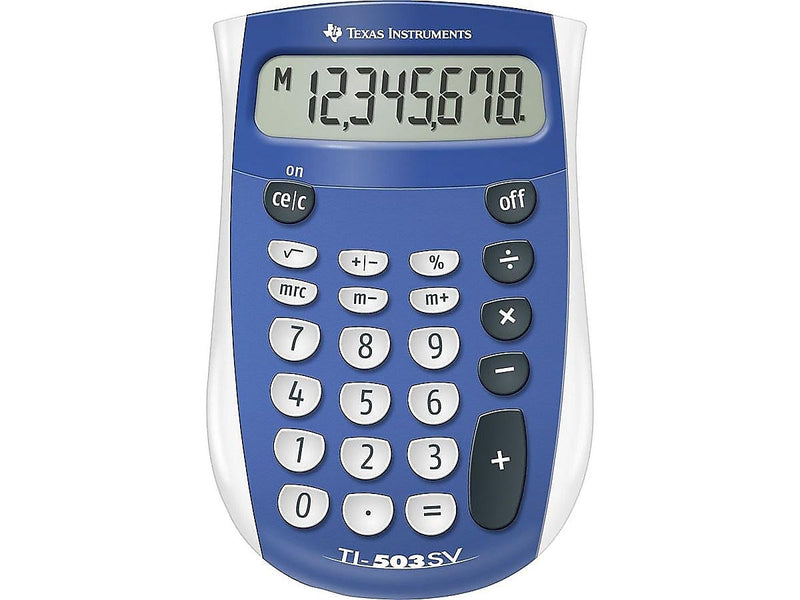 Texas Instruments TI-503SV 8-Digit Pocket Calculator, Blue