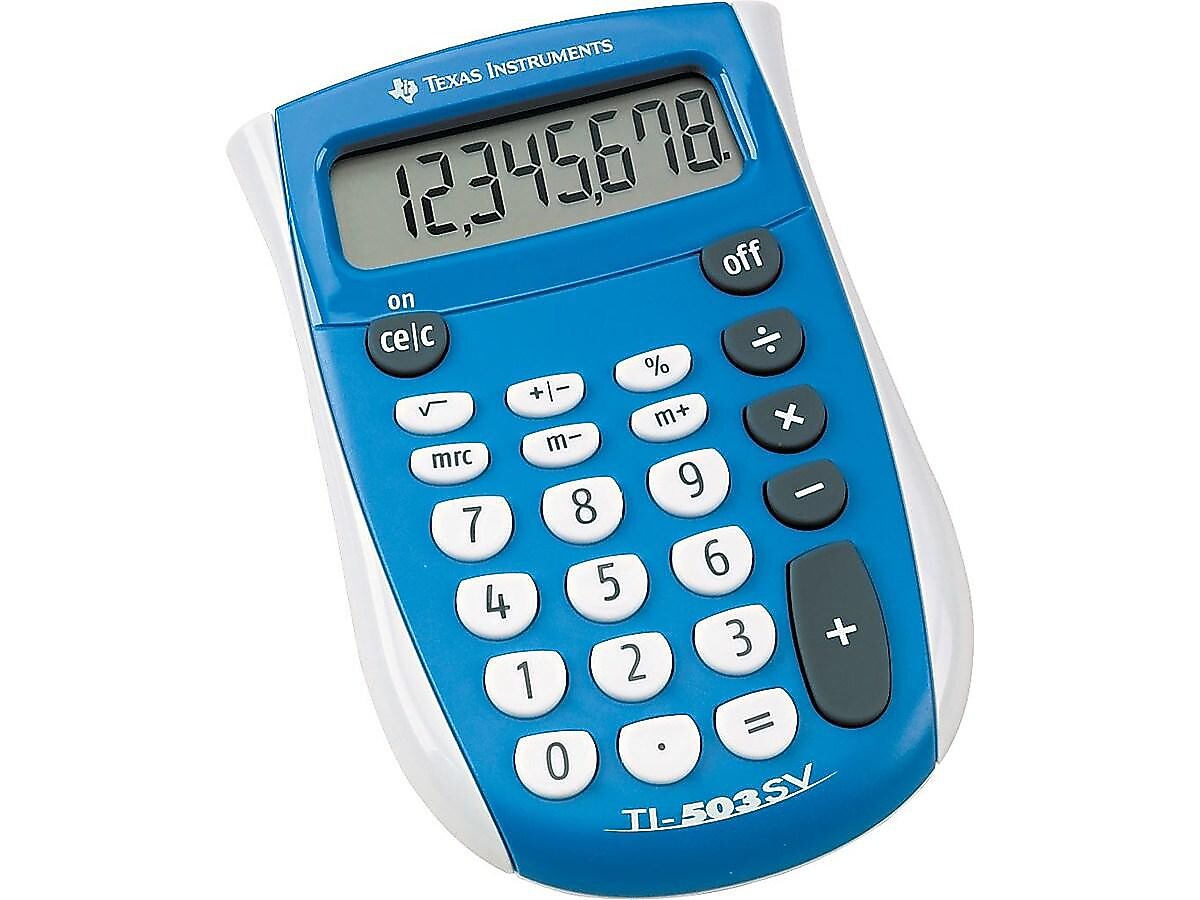 Texas Instruments TI-503SV 8-Digit Pocket Calculator, Blue