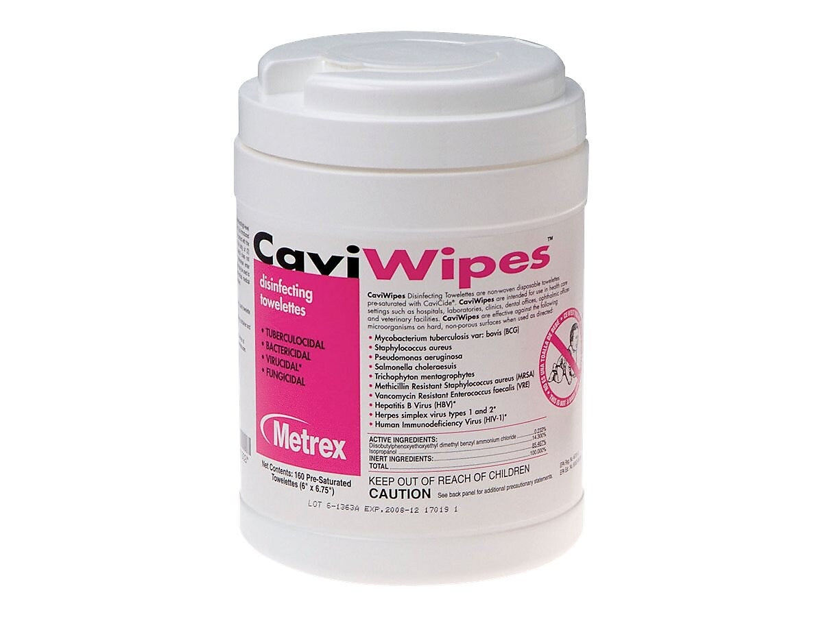 Cavicide CaviWipes Disinfecting Wipes, 160 Wipes/Container (MACW078100)
