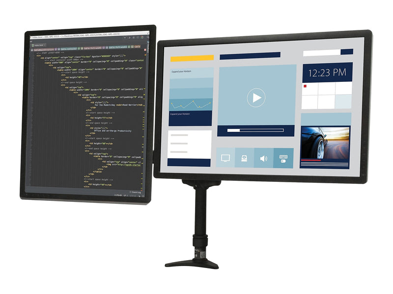 StarTech Dual Monitor Arm Monitor Arm, Up to 24" Monitor, Black (ARMDUAL)